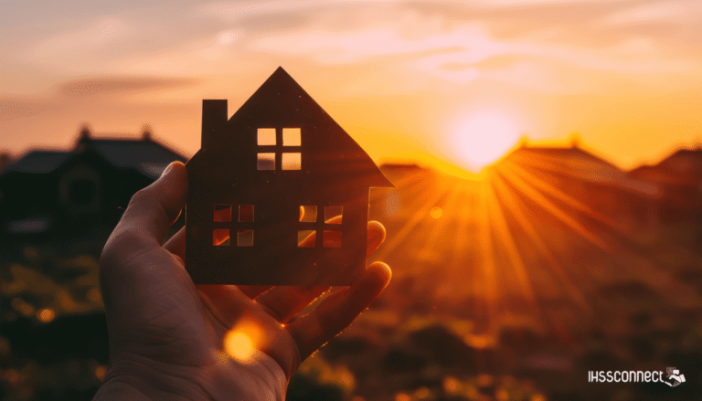 A pair of hands holding a small house model with sunlight, representing stable home care and California family caregiver law protections.
