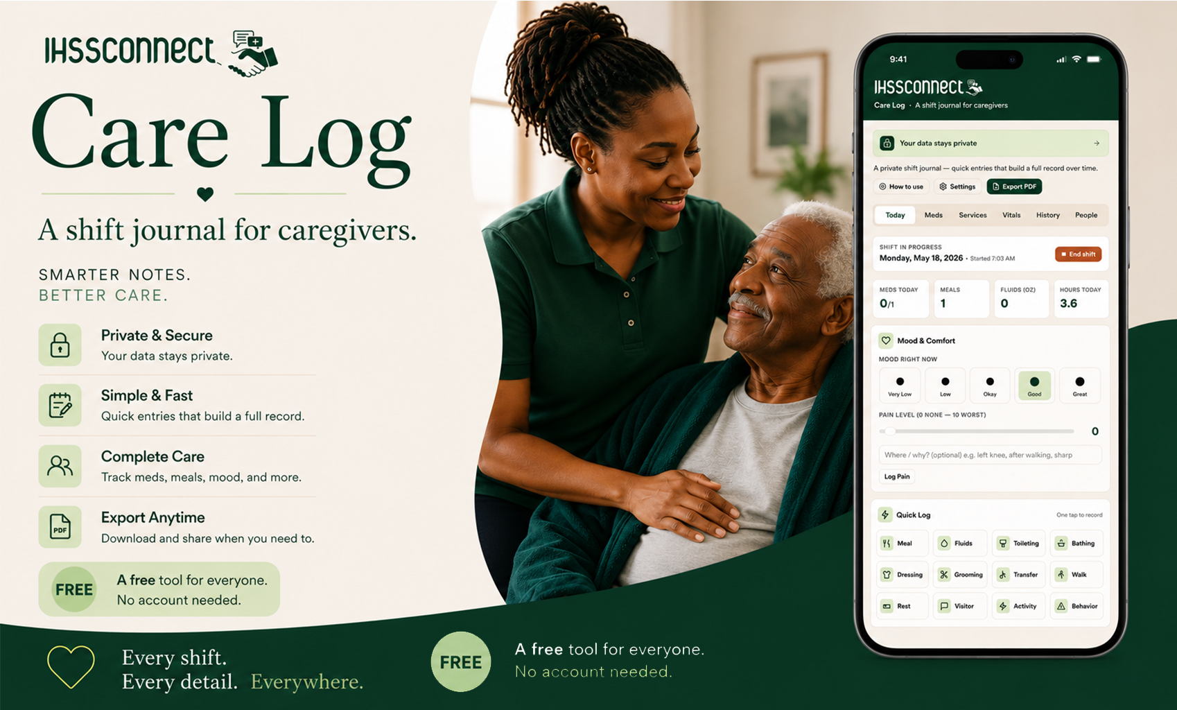 Connect Log In Care Log: Free Daily Care Journal for Caregivers & Families - IHSS Connect