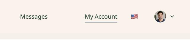 IHSS Connect menu bar on a computer with Find Jobs, My Jobs, Messages and My Account. My Account is marked.